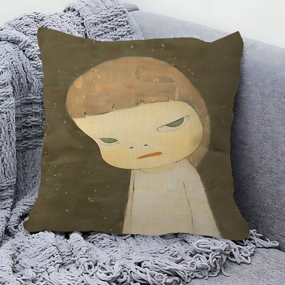 YYoshitomo Nara Pillow Gift Home Office Decoration Bedroom Sofa Car Cushion Cover case x