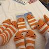 Cotton Stripes Socks Breathable Mid Tube Socks New Cartoon Eel Socks