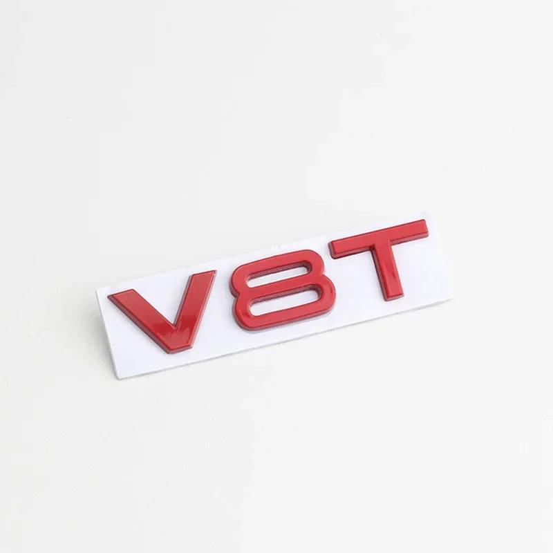 3D Metal Car Fender Side Emblem V6T V8T Logo For f2 S4 A4 B7 V6T Sticker A6 Golf 4 C7 SQ7 Q8 R8 S8 RS8 V8T Badge Accessories