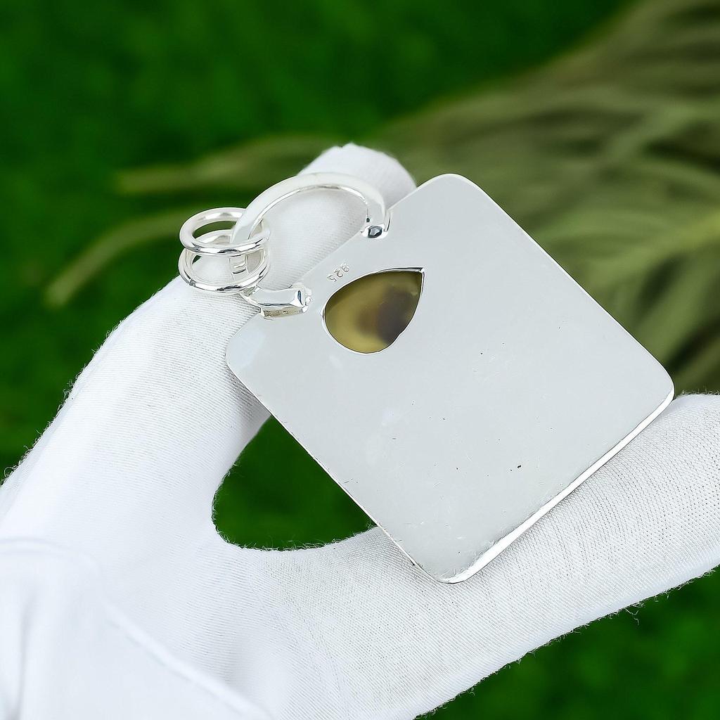 Распродажа ко Дню сестер Подвеска с драгоценным камнем Императорская яшма из стерлингового серебра 925 пробы