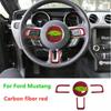 Carbon Fiber Steering Wheel Emblem for Ford Mustang Car Stickers Car-Styling 2015 2016 2017 2018   Auto