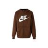 Nike Куртка с принтом логотипа Свободный крой С капюшоном Повседневная Детские куртки Коричневый FD2990259