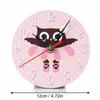 Oil Painting Design Round Wall Clock 4.72in Owl Pattern Clock Wooden Wall Clock  Home Decoration