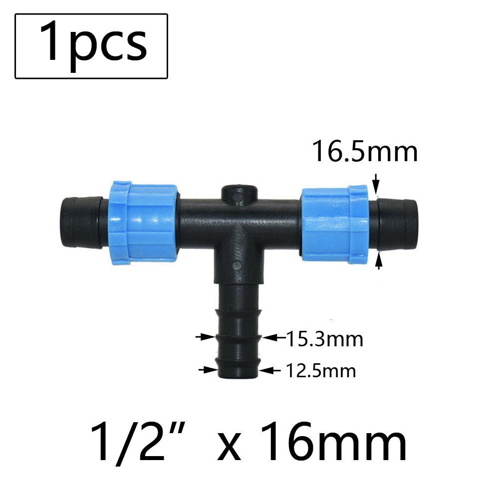 16mm Micro Irrigation Drip Tape Connectors Tee Repair Elbow End Plug Tap Fittings Locked Hose Joints Greenhouse Coupler