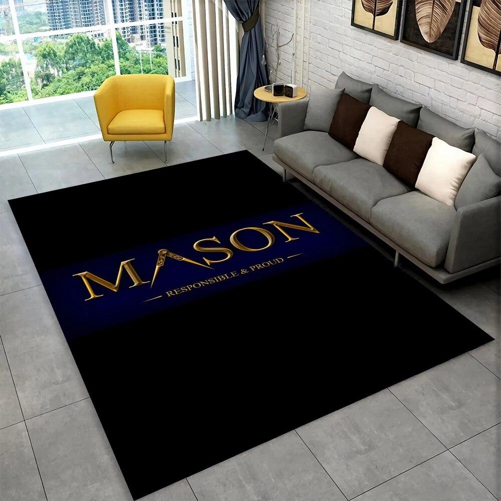 3D Freemason Masonic Illuminati Ring Area Rug,All Seeing Eye Carpet Rug for Living Room Bedroom Doormat Decor,Non-slip Floor Mat