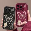 For iPhone 16E 16 Pro 15 Pro Max 14 13 12 11 XR 8 Case Butterfly Print Soft Silicone Shockproof Lens Protection TPU Matte Phone Cover