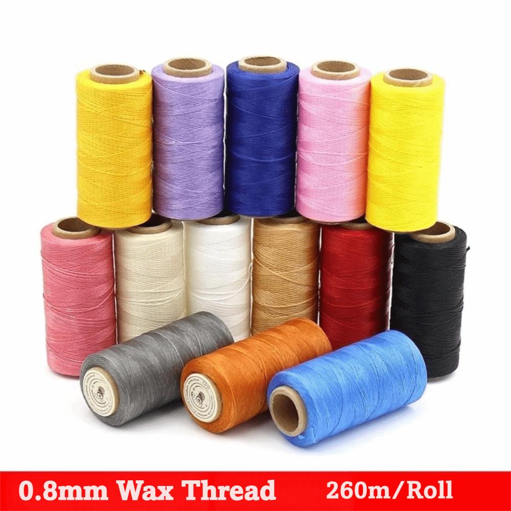 Arts Craft Wax Cotton Cord String 0.8MM Hand Stitching Thread Waxed Thread Cord Leather Repair