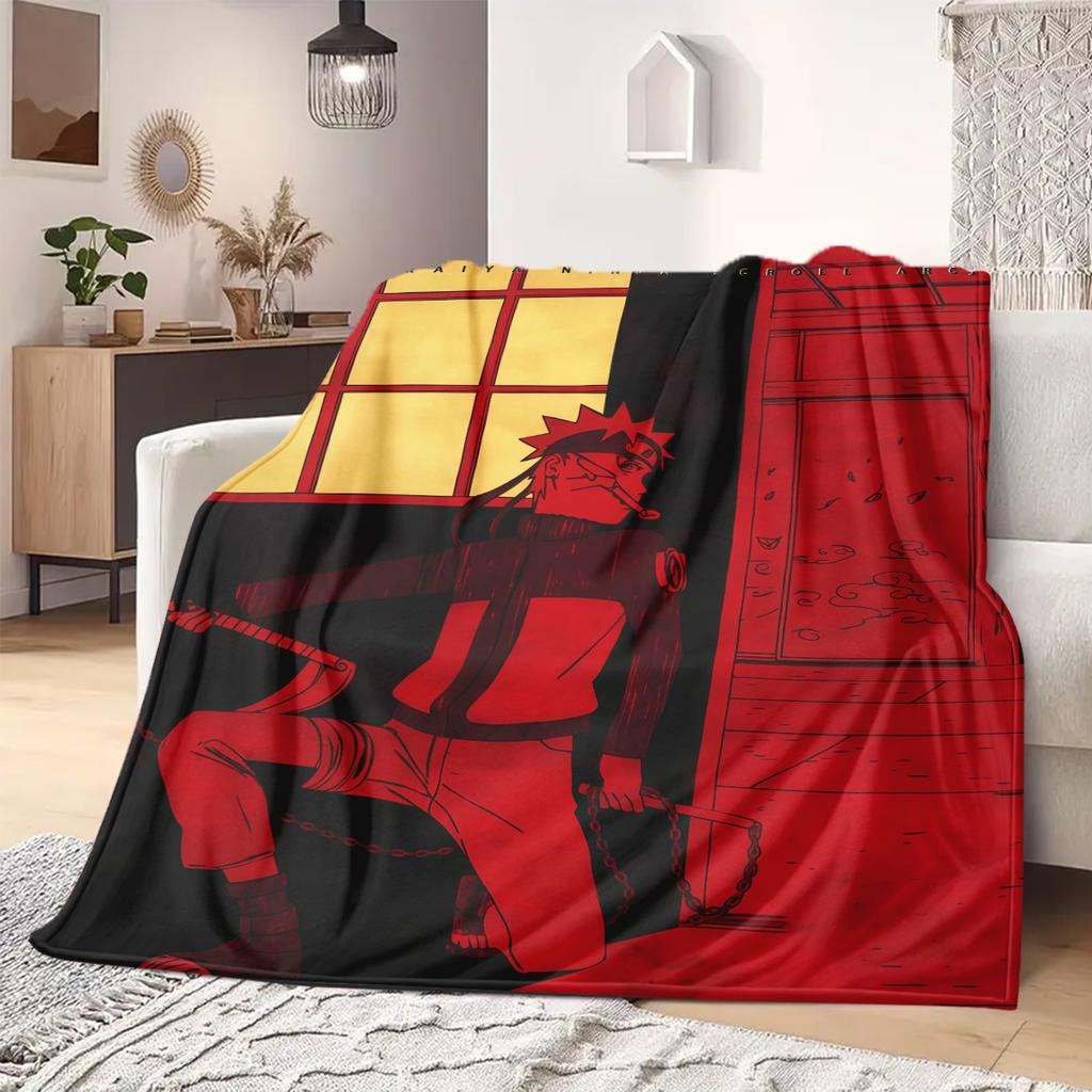 Naruto Anime Print Blanket Warm Comfortable Flannel Blanket Suitable for Bedrooms, Sofas, Beds, Chairs, Picnics, Travel