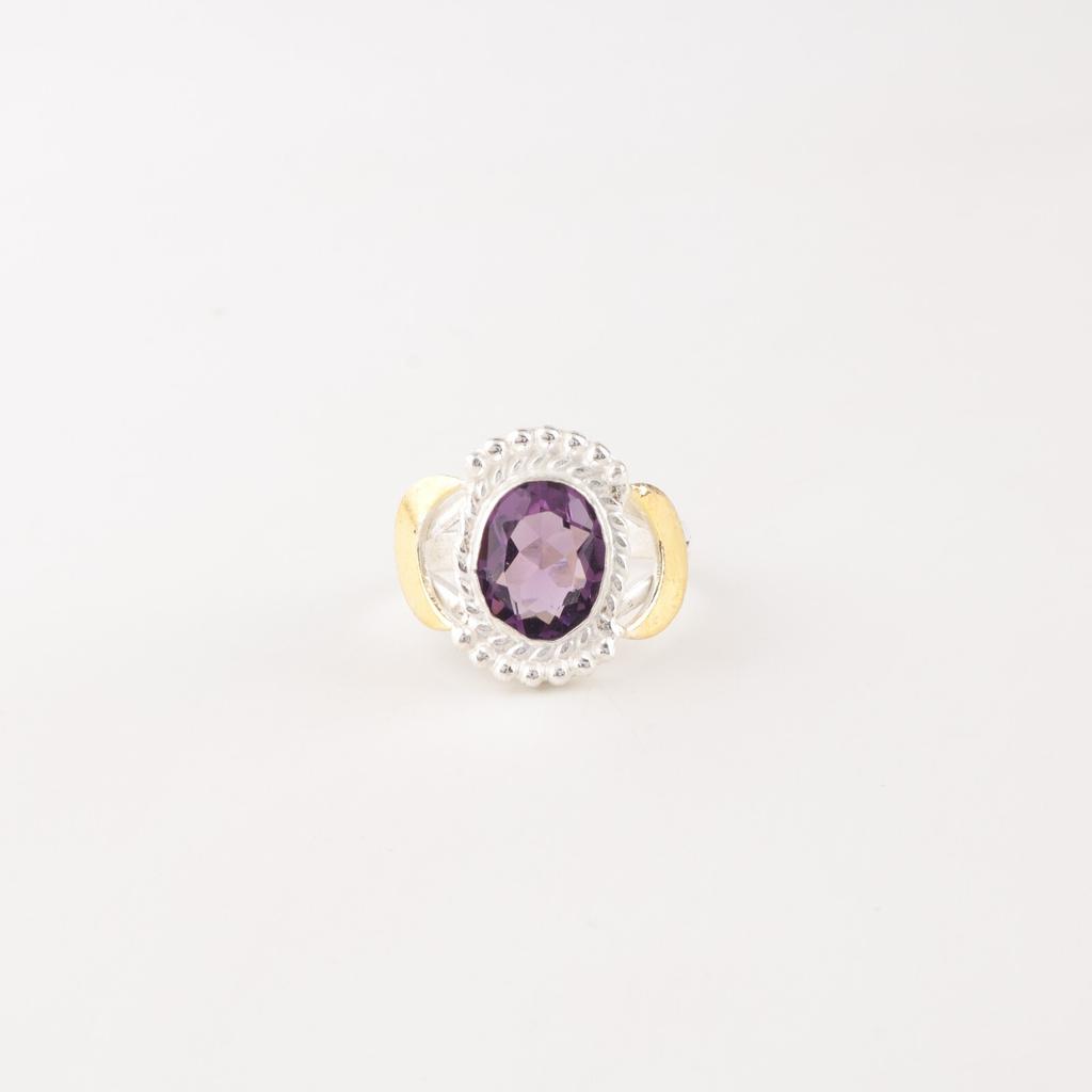 Natural Amethyst Gemstone 925 Sterling Silver Jewelry Handmade Ring For Wedding RR-61-16