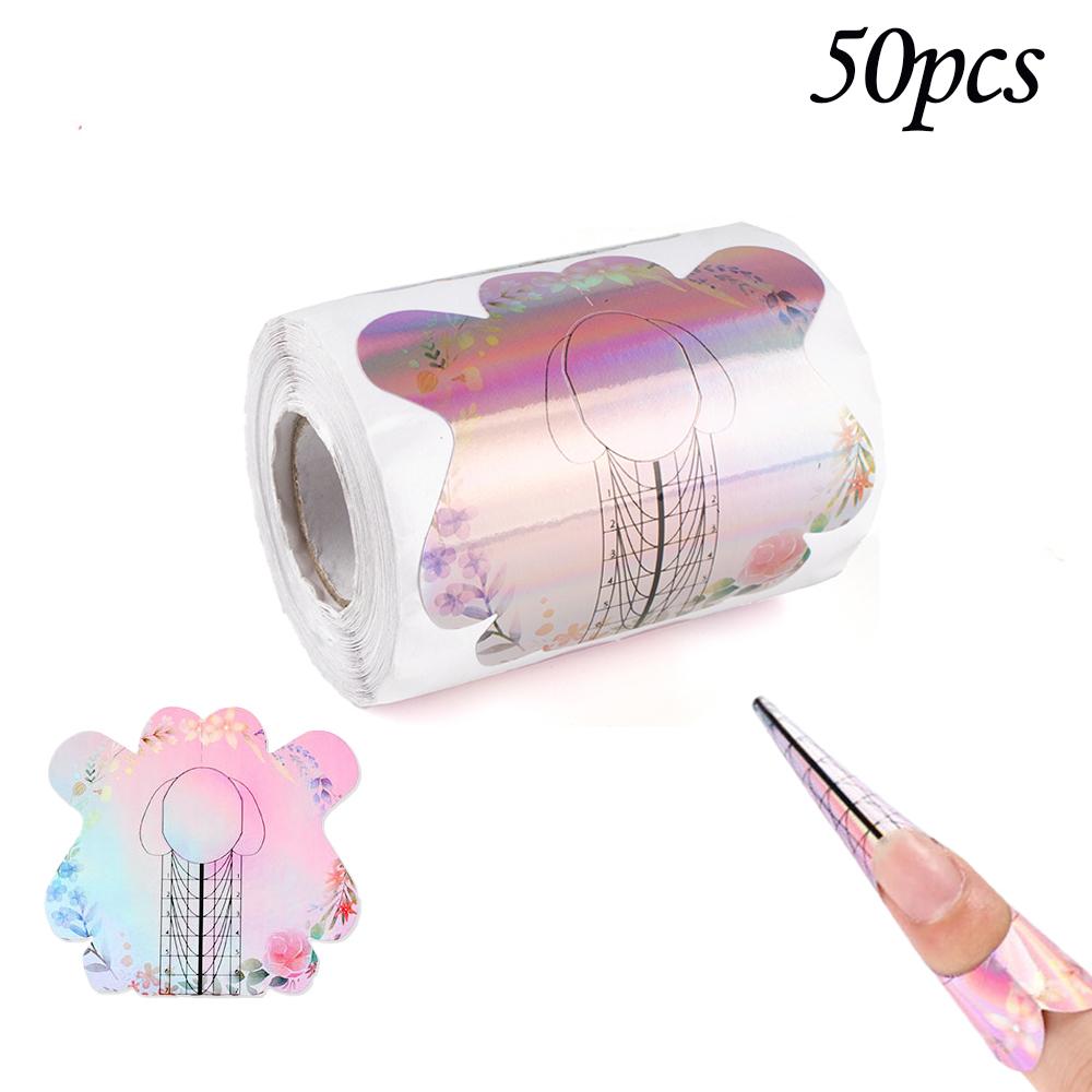 50 шт., французские формы для ногтей, формы для наращивания ногтей, наклейки, акриловые кривые, накладные направляющие для ногтей, маникюрный держатель, набор инструментов