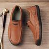 Men Genuine Leather Casual Shoes Breathable Moccasins Business Flats Driving Shoes Mens Moccasin Comfortable Slip On Loafers Size 38 48