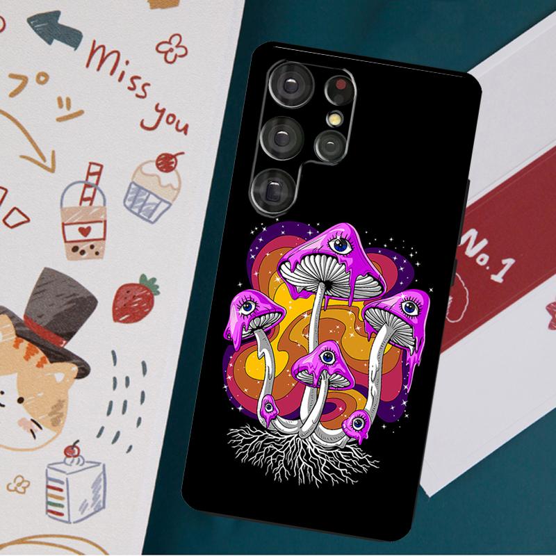 Shrooms Hippie Magic Mushroom Case For Samsung Galaxy S23 S22 S21 Ultra S20 FE Note 20 Ultra S8 S9 S10 Note 10 Plus Cover