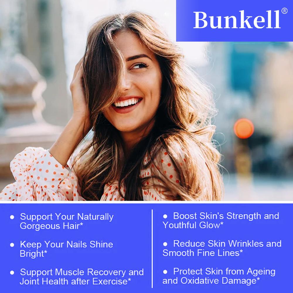 Bunkell Marine Collagen High Strength Complex Dietary Supplements, 120 Capsules