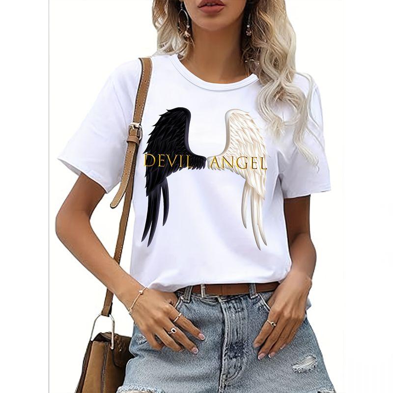 Letter Print T Shirt Harajuku Style Summer Summer Women's Graphic T-Shirt Short Sleeve Fashion Casual Sport Basic White Clothes