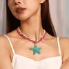 Summer Beach Bohemia Colorful Beads Necklace for Women Girls Starfish Necklaces Pendant Party Holiday Handmade Jewelry Gifts