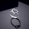 Rhodium Plated Heart Shaped Finger Ring for Women
