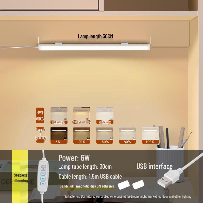 Eye-Protective USB Study Lamp - Magnetic Night Light for Desk & Bedroom