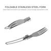 3 шт. складной нож, вилка, ложка, складной набор столовых приборов из нержавеющей стали, набор столовых приборов для кемпинга