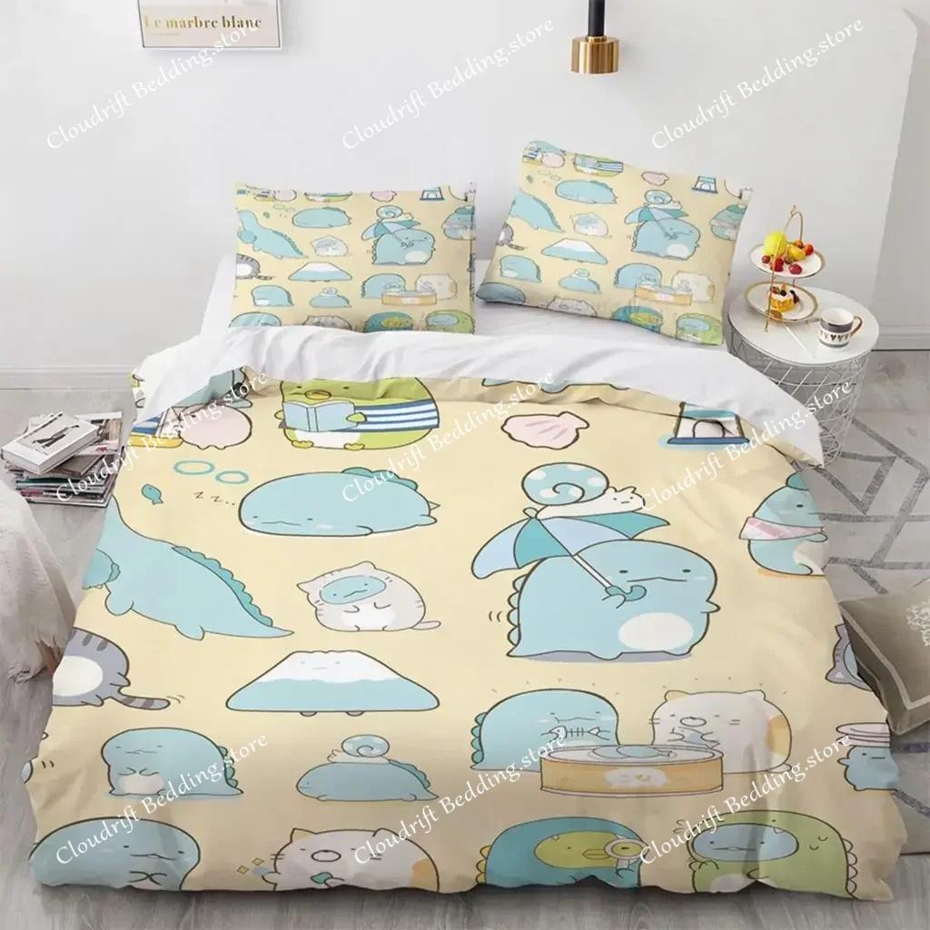 Японский мультфильм Sumikko Gurashi Аниме Постельное белье Каваий Милый Sumikkogurashis Пододеяльник Покрывало Наволочка Квин Кинг