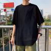 Summer Men T-shirt Round Neck Solid Color Casual Style Half Sleeve Loose Pullover Daily Wear Youthful Teenager Sport Top