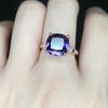 18K Rose Gold-Plated Sapphire & Faux Amethyst Adjustable Ring for Women