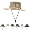 Summer Cool Hat Breathable Mesh Fisherman Hat Solid Color Foldable Sun Hat Men's Outdoor Fishing Sun Hat