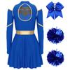 Костюм лидера поддержки, женская форма для черлидинга, школьное платье для девочек с помпонами, повязка на голову, карнавальный нарядный костюм на Хэллоуин