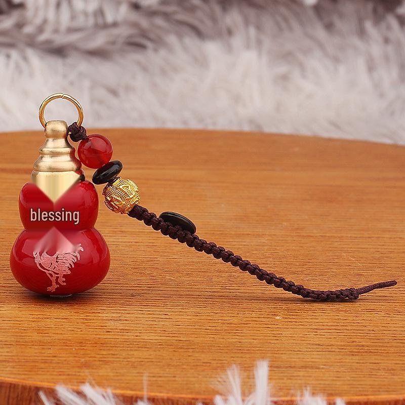 Zodiac Gourd Cinnabar Pendant & Keychain Craft Accessories
