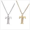 Women Clear Zircon 26 Letters Pendant Necklace Stainless Steel Gold A-Z Alphabet Choker Initial Necklaces Jewelry