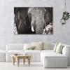 Canvas print, Black and white elephant