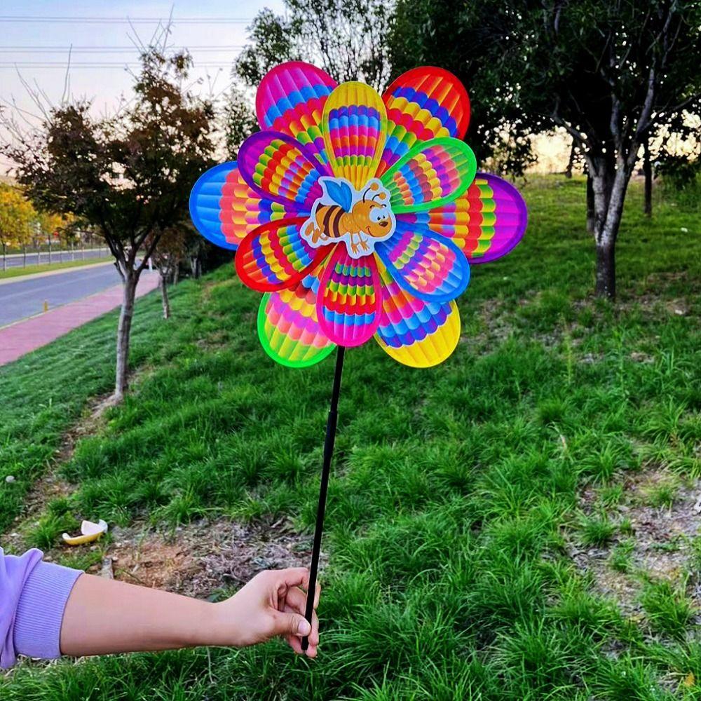 Multistyles Children's Sunflower Windmill Rotating Wind Spinner  Outdoor Party Picnic Decor