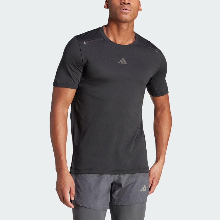 adidas Футболки HIIT Мужские Черные С Круглым Вырезом Умеренно Прямого Покроя IM1099