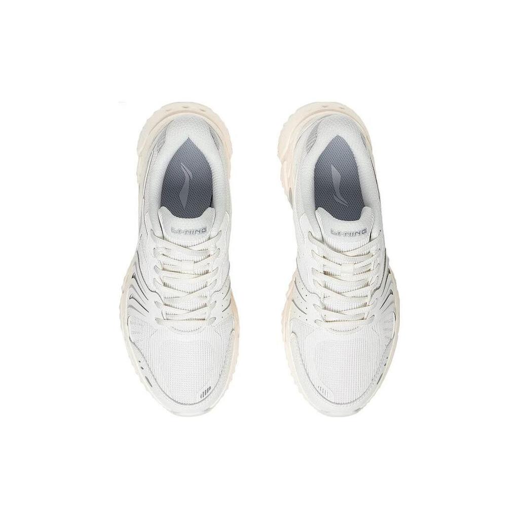 Li Ning Shiguang Durable Breathable Low-Top Running Shoes Women Sneakers White Gray ARXT006-3