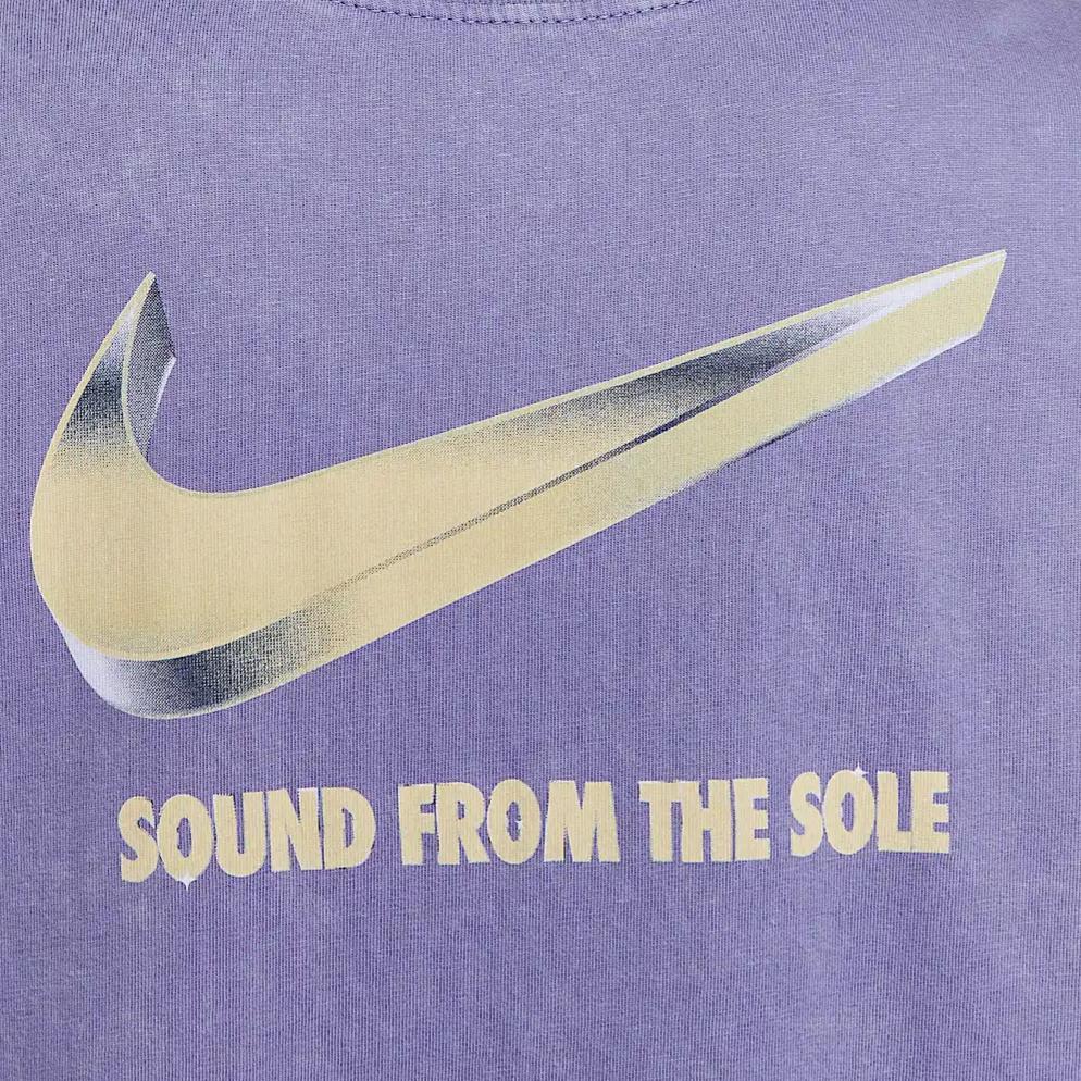 Nike Мягкая Удобная Модная Универсальная Дышащая Футболка с Коротким Рукавом и Круглым Вырезом Свободного Кроя Женские Топы Фиолетовый HF9692-527