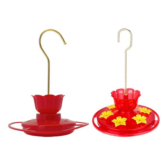 Hummingbird Feeder Leak-proof Design Dish Feeder with 6 Flower-Shaped Feeding Mouths Easy Refill Hummingbird Feeder