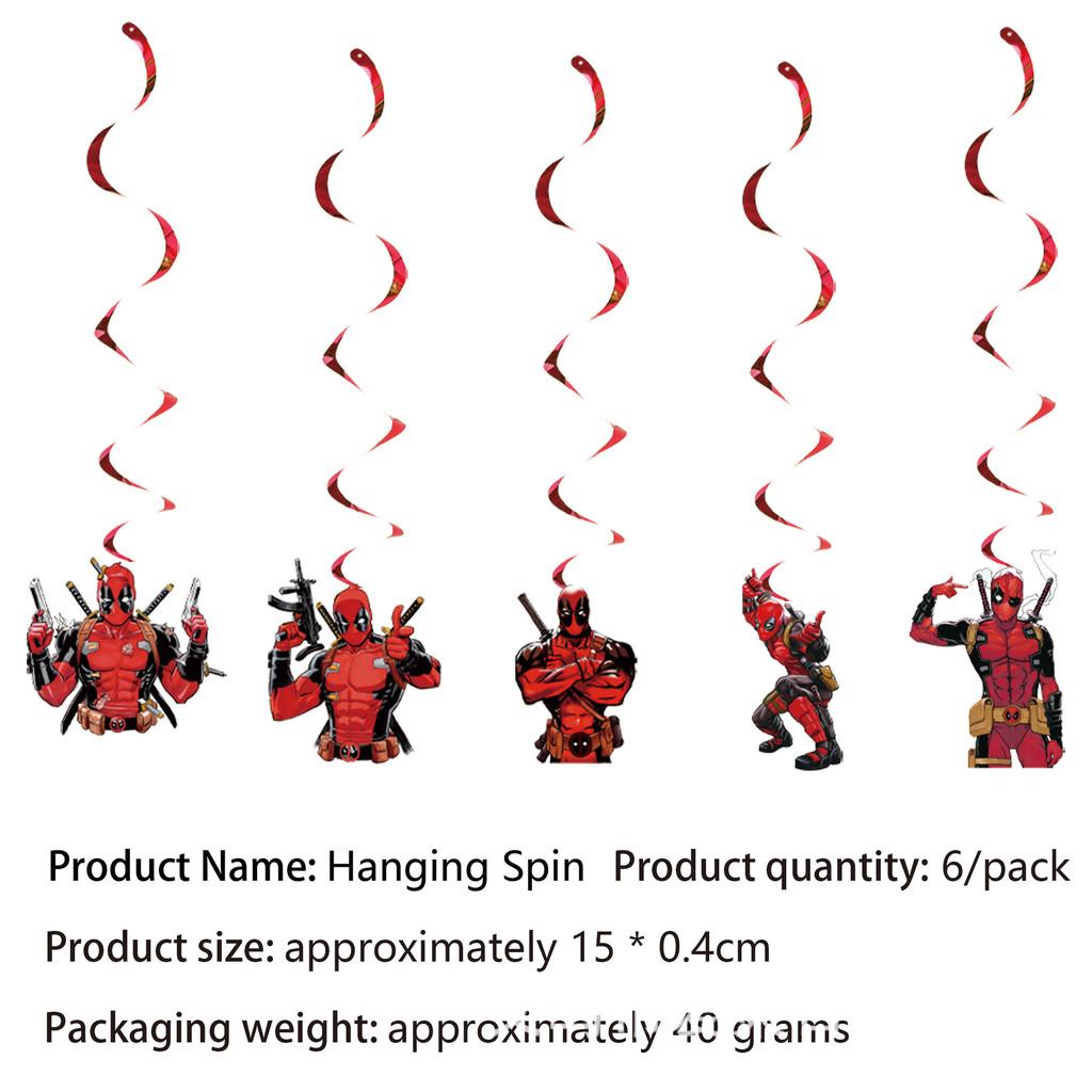 Deadpool Party Decor Set With Flags Balloons For Birthday And Holiday Celebrations