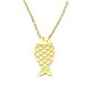 [Q6147] - Handmade Gold 'Fish' Necklace - 15x8 Mm