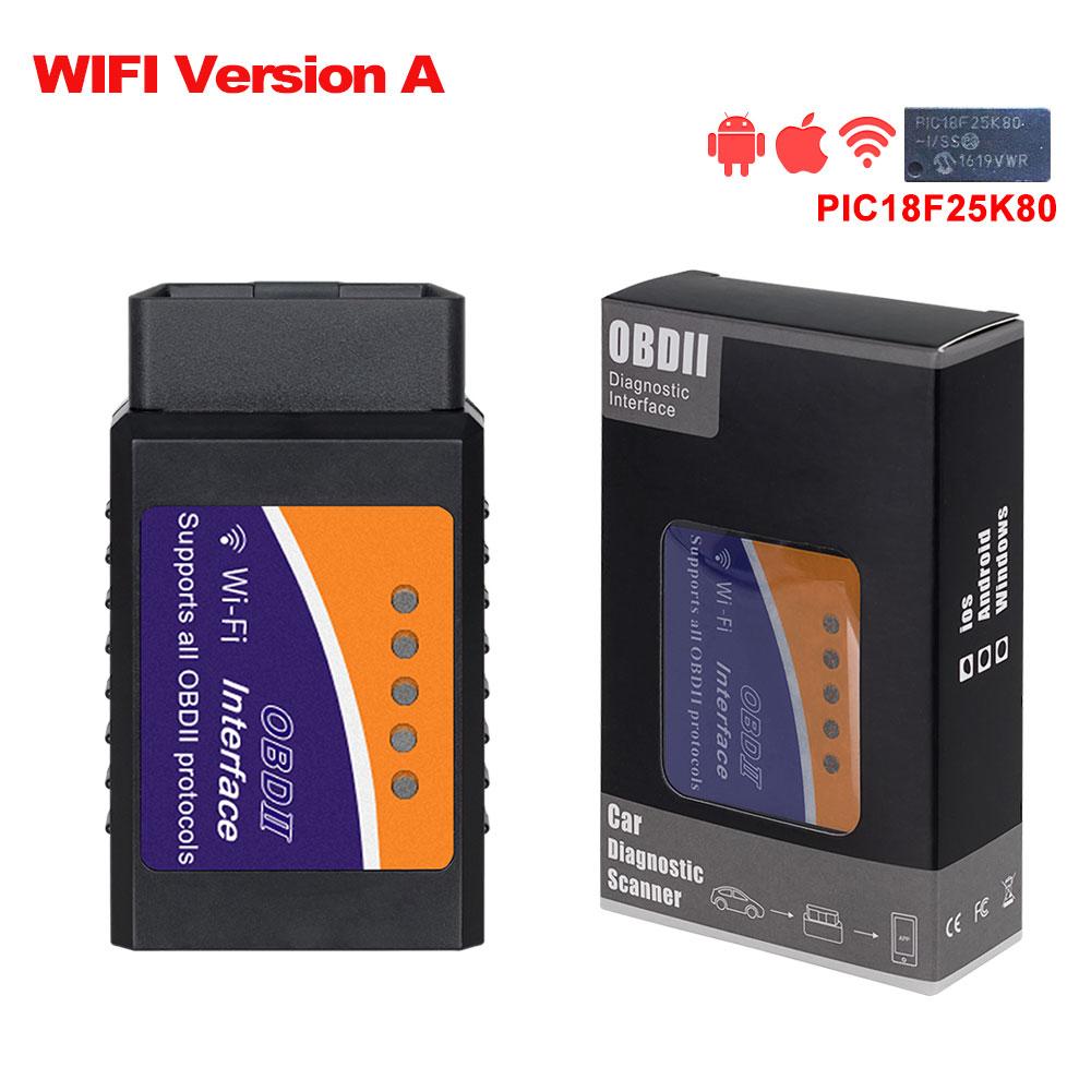 ELM327 V1.5 Чип PIC18F25K80 Двухплатный WIFI/BT OBD2 Сканер Кодов Диагностический Инструмент ELM327 OBDII для Телефона Android/IOS PK ICAR 2