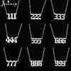 Ожерелья с подвесками из нержавеющей стали с ангельскими номерами и счастливыми числами 111 222 333 444 555 888 999 777 666