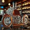 Collectible Chopper Style Whiskey Decanter, Handcrafted Glass Liquor Bottle for Man Cave & Motorcycle Enthusiasts