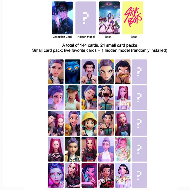 Аниме K-pop Охотники на демонов Saja Boys Аниме Периферийная фигурка Креативная карточка Lomo Слепая коробка Коллекционная карточка Поклонники Хэллоуин Игрушка Подарок