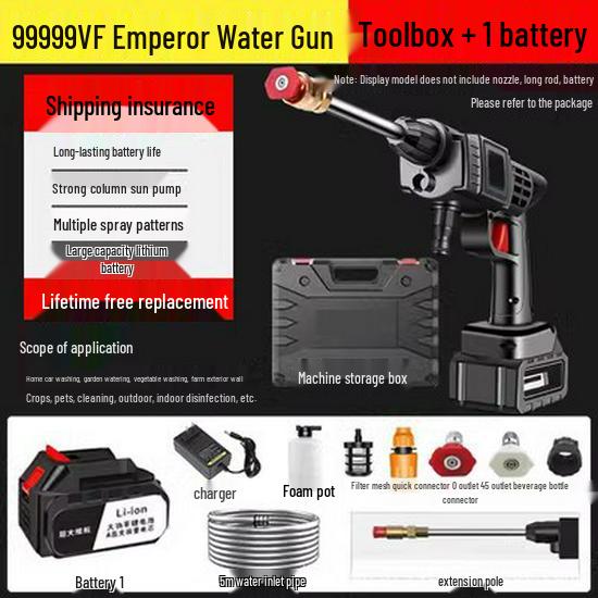 Беспроводная электрическая мойка высокого давления для автомобиля с литиевой батареей для бытового использования