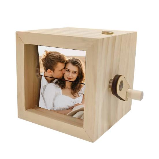 Персонализированная коробка-анимация Flipbook со встроенной подсветкой, ручной альбом для 8/16 фотографий, деревянная рамка, уникальный подарок для воспоминаний и дома