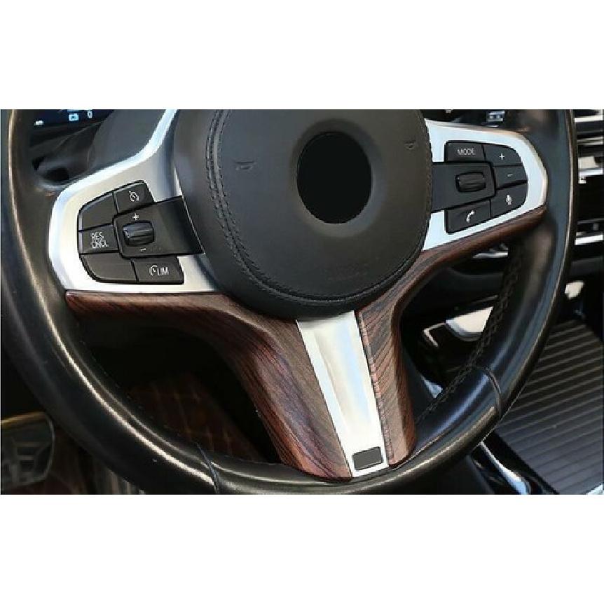 For BMW X3 G01 X4 2018- Pine Wood Grain Steering Wheel Strip Cover Trim
