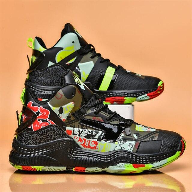 Новые мужские баскетбольные кроссовки, дышащие, нескользящие, высокие, баскетбольные кроссовки, мужская спортивная обувь, ботильоны для спортзала, Basket Homme