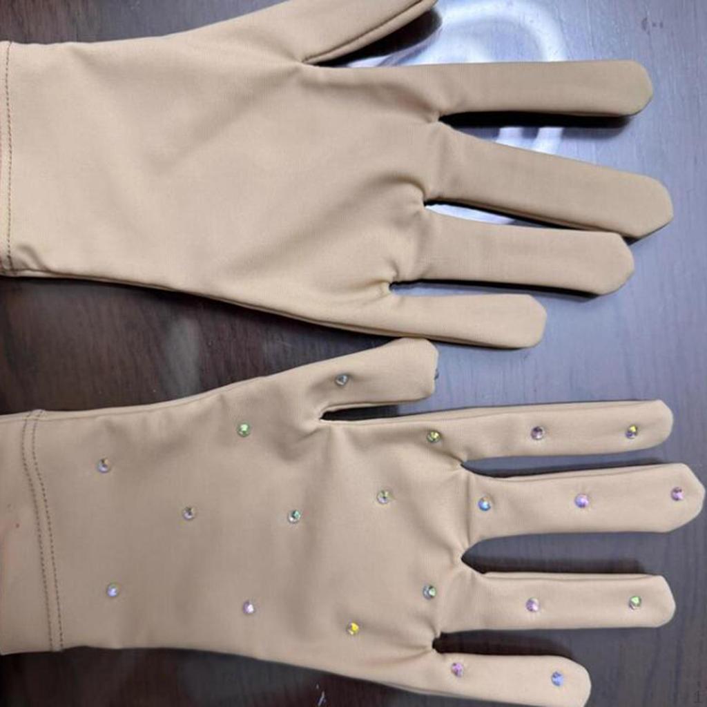 Перчатки для соревнований по фигурному катанию, теплые, удобные, с украшением из стразов, зимние, для катания на коньках