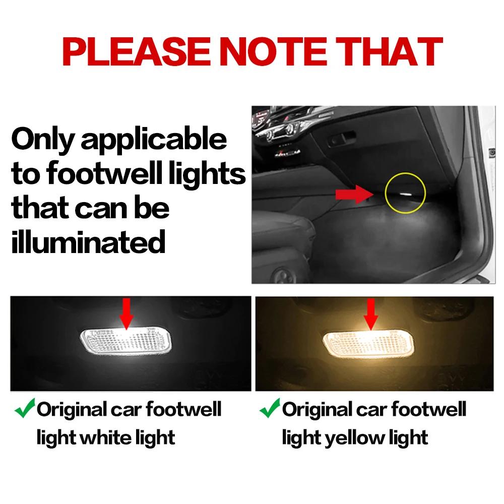 For Volkswagen VW Tiguan MK1 5N 2007~2016 2pcs Car Footwell Lights Touch LED Lamp Bulb Ambient Atmosphere Neon Light Accessories