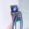 Подходит для Samsung ZFlip5 painted rhombus crossbody braided rope zflip3/4 складной всесторонний чехол защитная крышка импортная торговля