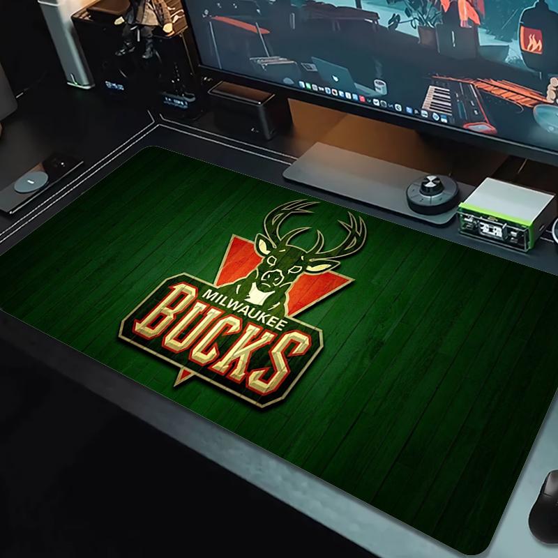 Milwaukee Bucks Mouse Pad Large Gaming Table Cushion Nonslip Laptop Tablet Big Mousepad Xxl Mat Mini Pc Playmat With Lock Edge