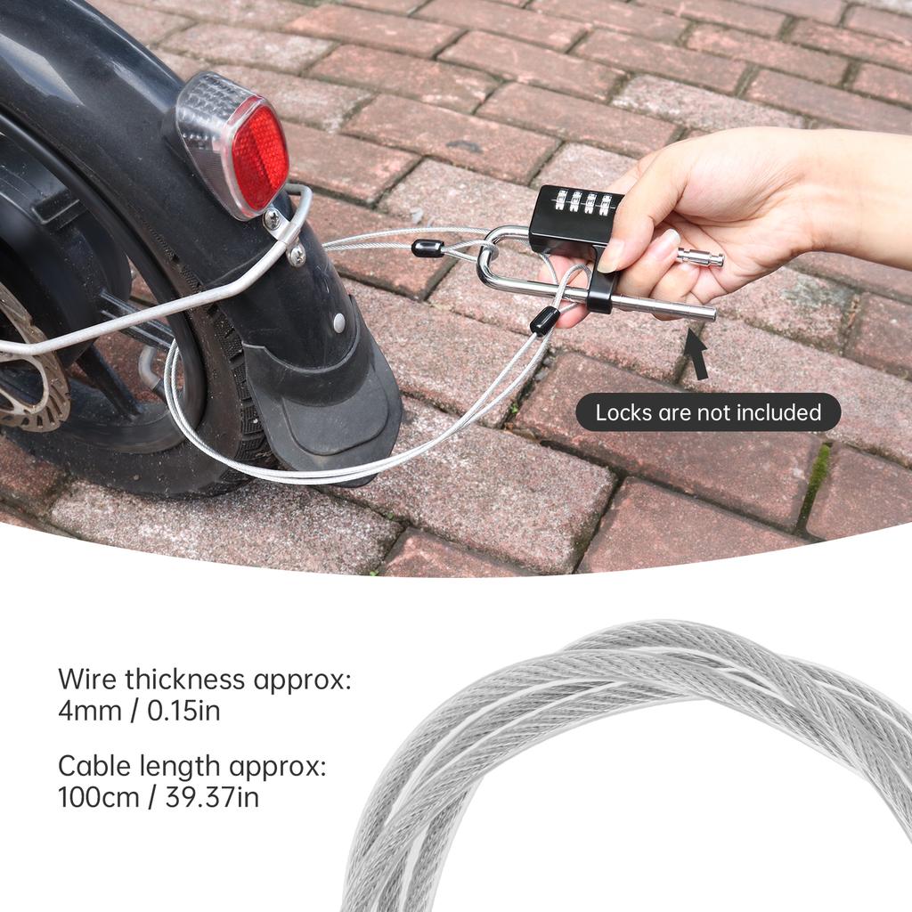 100cm/150cm/200cm Steel Cable Bike Lock Bicycle Motorcycle Cycling Luggage Safety Guard Security Anti-theft Chain Locks Rope Double Loop